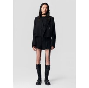 Ann Demeulemester Inge Minimilist Cropped Raw Hem Blazer